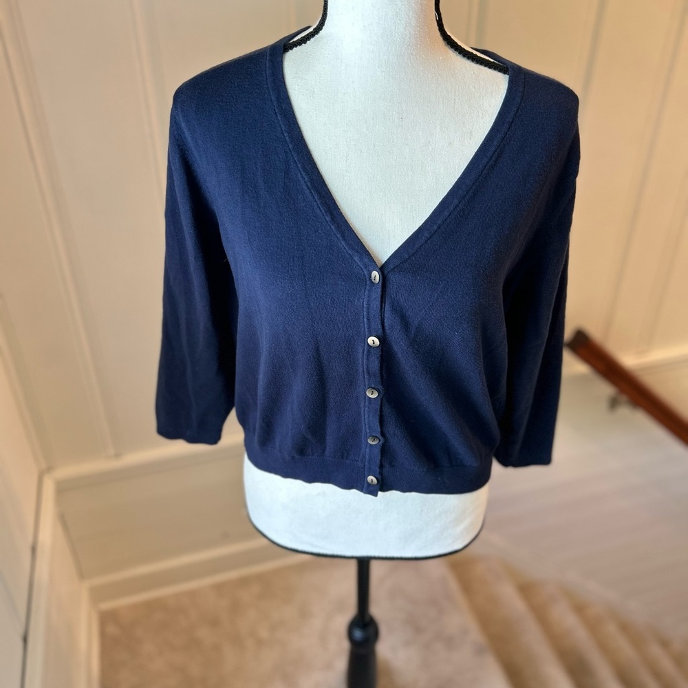 Boden Navy cropped cardigan